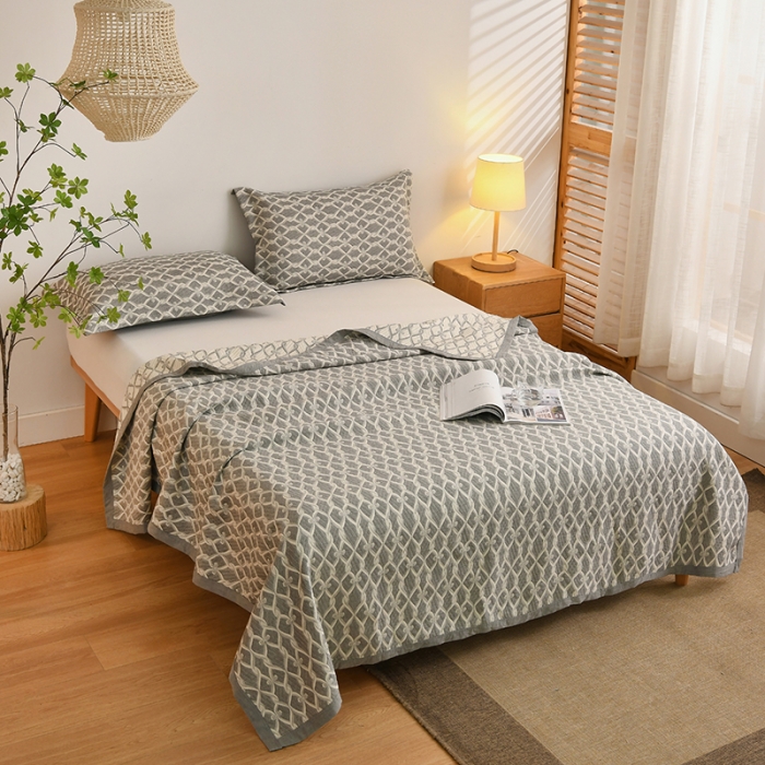 91家纺网 家纺一手货源 找家纺 安莱生活 2022新款全棉双层纱多功能夏被 富丽堂皇