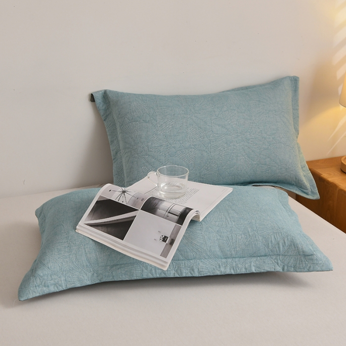 91家纺网 家纺一手货源 找家纺 安莱生活 2022新款全棉双层纱多功能夏被 蓝色花海