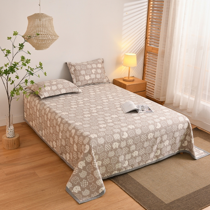 91家纺网 家纺一手货源 找家纺 安莱生活 2022新款全棉双层纱多功能夏被 猫咪之家