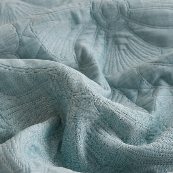 91家纺网 家纺一手货源 找家纺 安莱生活 2022新款全棉双层纱多功能夏被 蓝色花海