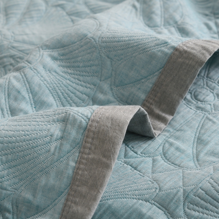 91家纺网 家纺一手货源 找家纺 安莱生活 2022新款全棉双层纱多功能夏被 蓝色花海