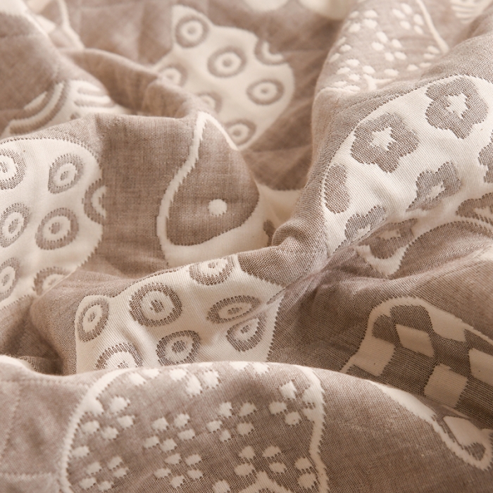 91家纺网 家纺一手货源 找家纺 安莱生活 2022新款全棉双层纱多功能夏被 猫咪之家