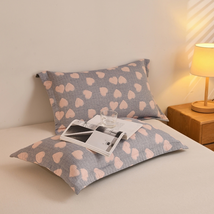 91家纺网 家纺一手货源 找家纺 安莱生活 2022新款全棉双层纱多功能夏被 心心相依