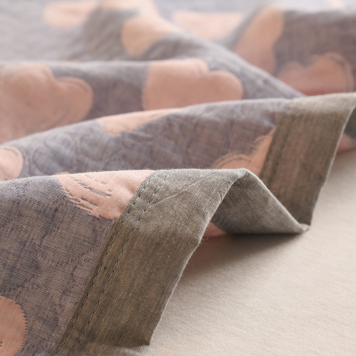 91家纺网 家纺一手货源 找家纺 安莱生活 2022新款全棉双层纱多功能夏被 心心相依