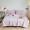 91家纺网 家纺一手货源 找家纺 安莱生活 2022新款水洗棉初恋格夏被夏被四件套 初恋嫩粉