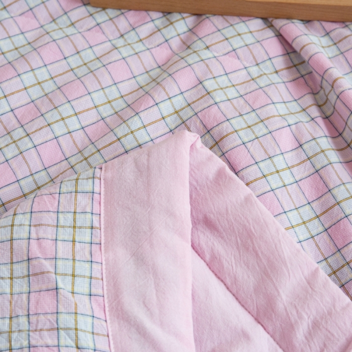 91家纺网 家纺一手货源 找家纺 （总）安莱生活 2023新款水洗棉初恋格夏被夏被四件套