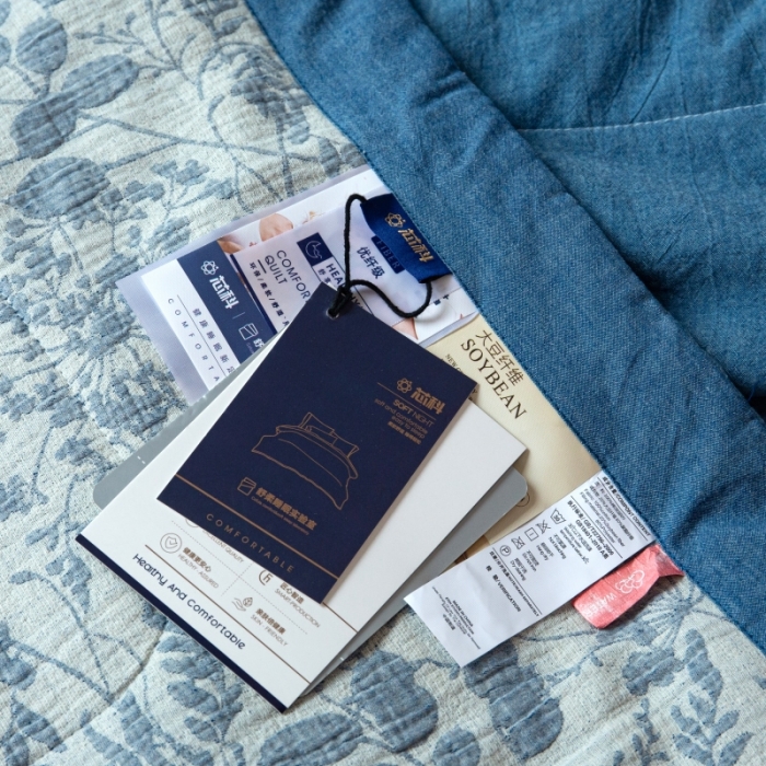 91家纺网 家纺一手货源 找家纺 （总）安莱生活 2023新款全棉双层纱色织大提花夏被-栀子花