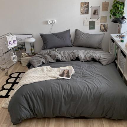 91家纺网 家纺一手货源 找家纺 （总）2023年新款纯色双拼北欧风简约四件套