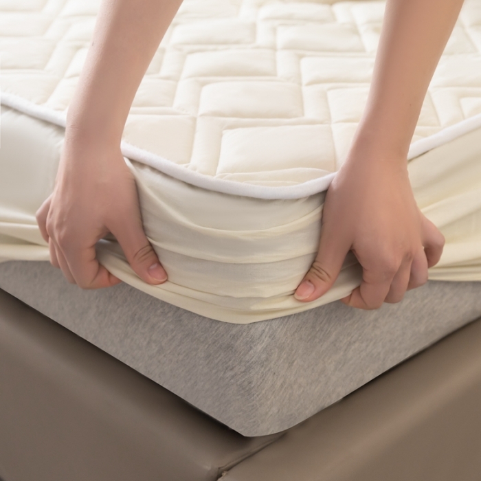 91家纺网 家纺一手货源 找家纺 （总）鑫钰2023新款全棉大豆床笠纯棉抗菌夹棉床笠床垫保护罩