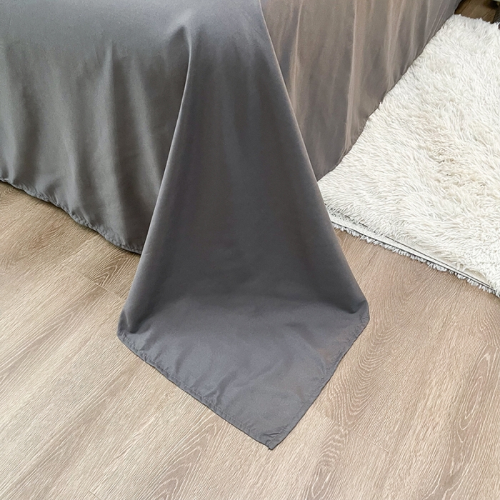 91家纺网 家纺一手货源 找家纺 维娜斯 2022新款纯色柔感系列四件套 本白+灰色