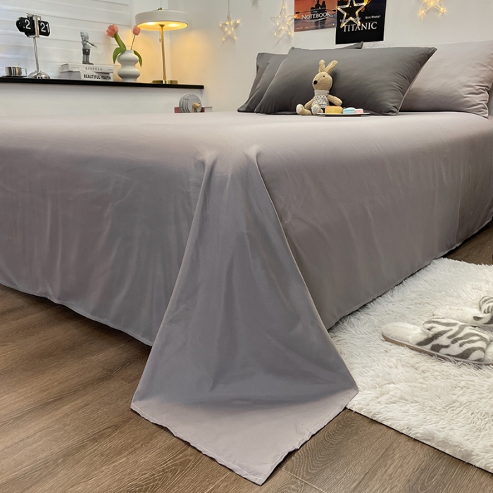 91家纺网 家纺一手货源 找家纺 维娜斯 2022新款纯色柔感系列四件套 灰色+浅灰