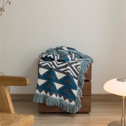 91家纺网 家纺一手货源 找家纺 暖绵绵 针织毯毯子盖毯软装搭毯-蕾娜丝 蕾娜丝-蓝色