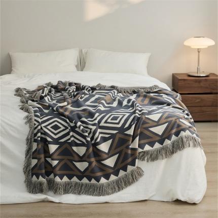 暖绵绵 针织毯毯子盖毯软装搭毯-蕾娜丝 蕾娜丝-灰色