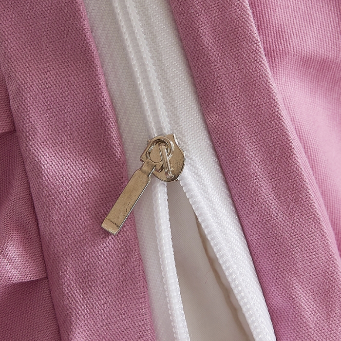 91家纺网 家纺一手货源 找家纺 十个点 2022新款纯色全棉公主风蕾丝花边床裙四件套 豆沙色