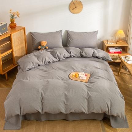 91家纺网 家纺一手货源 找家纺 （总）柠萌家居 2022年新款无印良品全棉色织水洗棉四件套