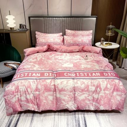 91家纺网 家纺一手货源 找家纺 （总）摩卡 2022新款网红轻奢印花冰丝四件套