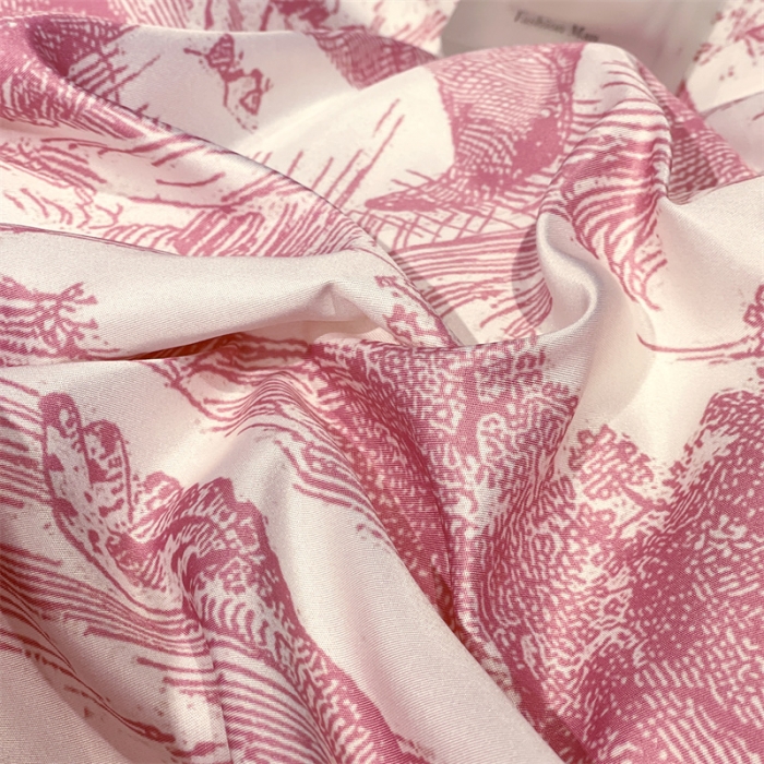 91家纺网 家纺一手货源 找家纺 摩卡 2022新款网红轻奢印花冰丝四件套 梦幻粉