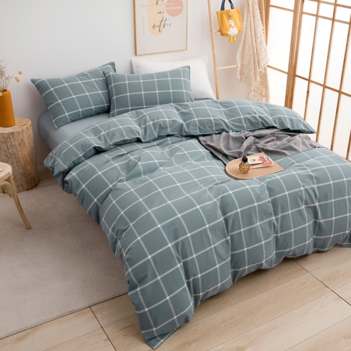 91家纺网 家纺一手货源 找家纺 （总）柠萌家居 2022年新款无印良品全棉色织水洗棉四件套