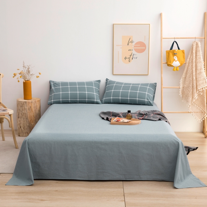 91家纺网 家纺一手货源 找家纺 （总）柠萌家居 2022新款无印良品全棉色织水洗棉单被套