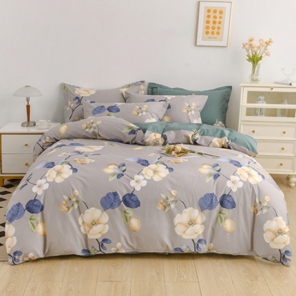 91家纺网 家纺一手货源 找家纺 （总2）星期三 2021新款花卉系列全棉13372四件套（加老板微信有会员价）