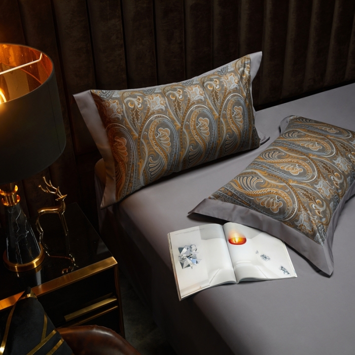 91家纺网 家纺一手货源 找家纺 缔缦 2022新款高端120s数码印花系列四件套 法尔曼