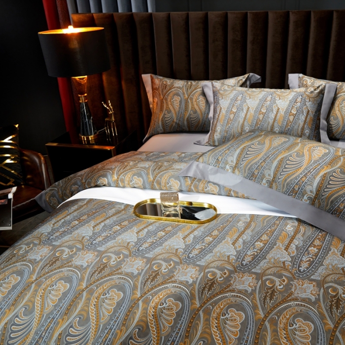 91家纺网 家纺一手货源 找家纺 缔缦 2022新款高端120s数码印花系列四件套 法尔曼