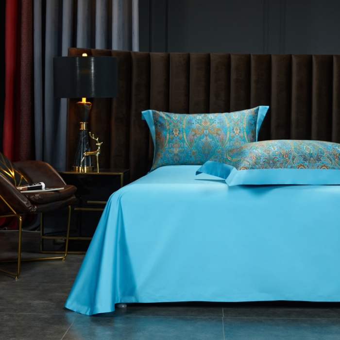 91家纺网 家纺一手货源 找家纺 缔缦 2022新款高端120s数码印花系列四件套 赫本娜