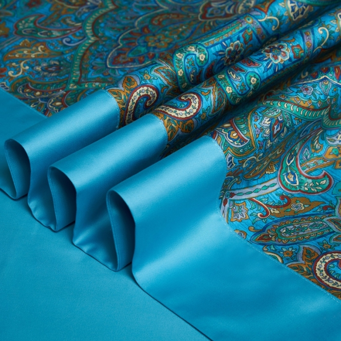 91家纺网 家纺一手货源 找家纺 缔缦 2022新款高端120s数码印花系列四件套 赫本娜