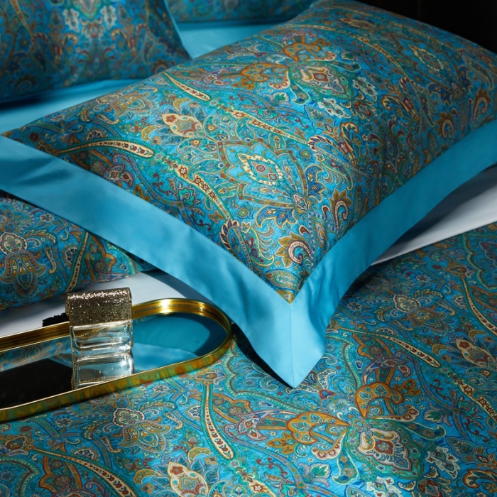 91家纺网 家纺一手货源 找家纺 缔缦 2022新款高端120s数码印花系列四件套 赫本娜