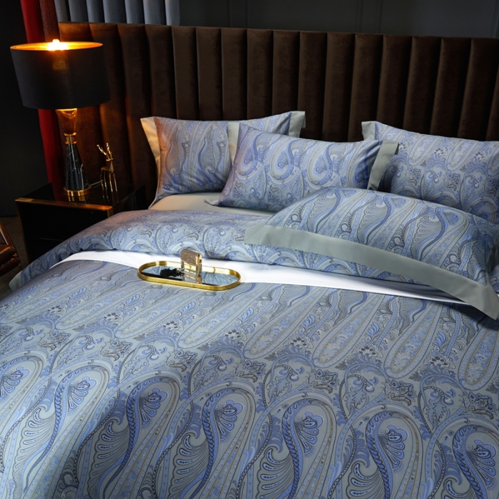 91家纺网 家纺一手货源 找家纺 缔缦 2022新款高端120s数码印花系列四件套 花季