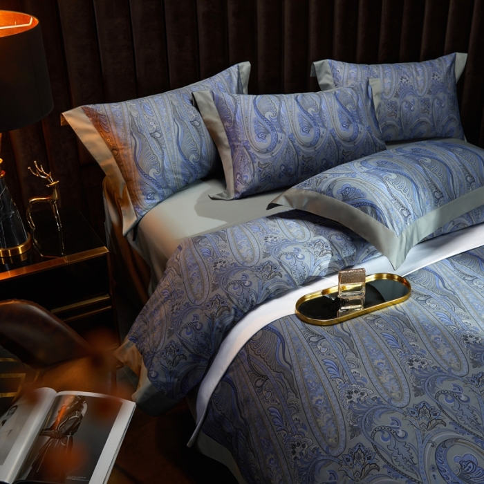 91家纺网 家纺一手货源 找家纺 缔缦 2022新款高端120s数码印花系列四件套 花季