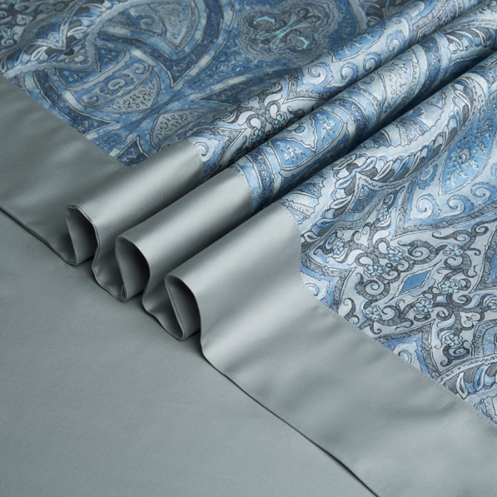 91家纺网 家纺一手货源 找家纺 缔缦 2022新款高端120s数码印花系列四件套 浪漫巴黎