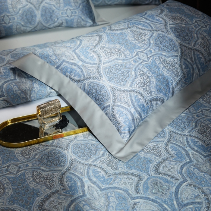 91家纺网 家纺一手货源 找家纺 缔缦 2022新款高端120s数码印花系列四件套 浪漫巴黎