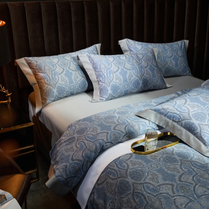 91家纺网 家纺一手货源 找家纺 缔缦 2022新款高端120s数码印花系列四件套 浪漫巴黎