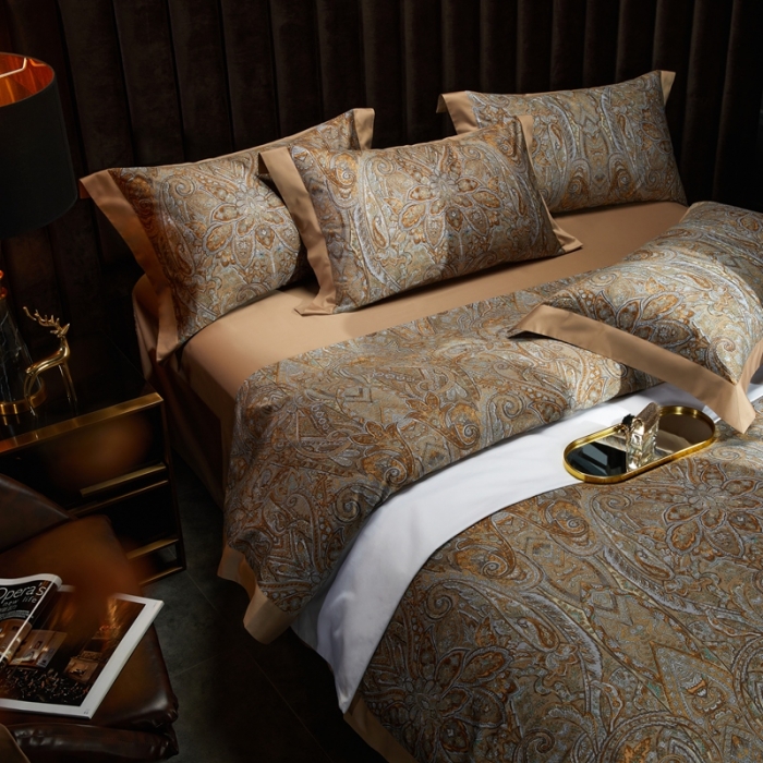 91家纺网 家纺一手货源 找家纺 缔缦 2022新款高端120s数码印花系列四件套 梦境