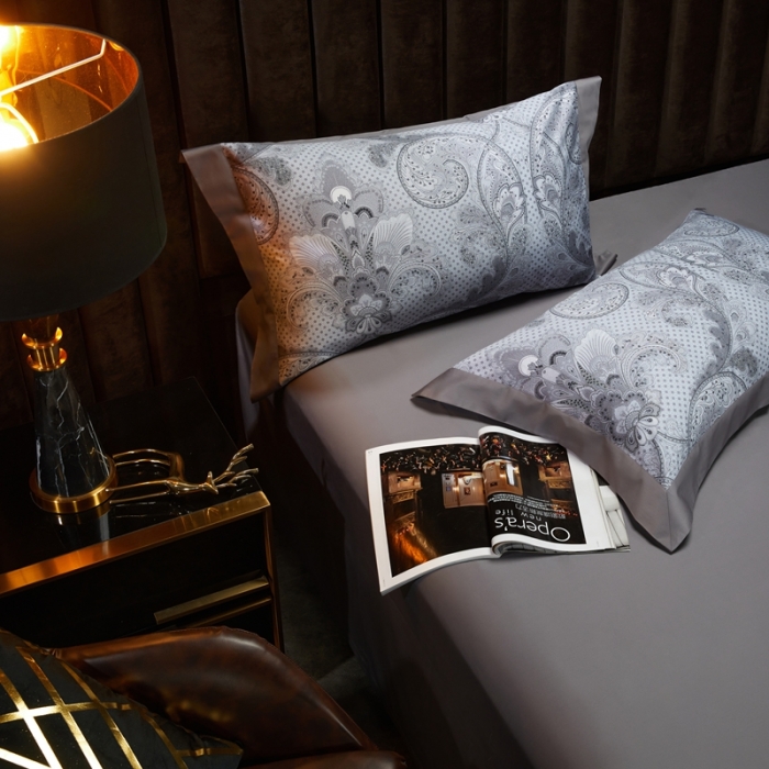 91家纺网 家纺一手货源 找家纺 缔缦 2022新款高端120s数码印花系列四件套 雅歌