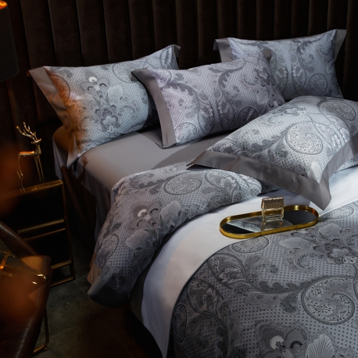 91家纺网 家纺一手货源 找家纺 缔缦 2022新款高端120s数码印花系列四件套 雅歌