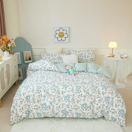 91家纺网 家纺一手货源 找家纺 （总）一米阳光 2022新款13070斜纹纯棉喷漆春夏四件套