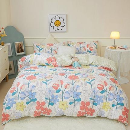 91家纺网 家纺一手货源 找家纺 （总）一米阳光 2022新款13070斜纹纯棉喷漆春夏四件套