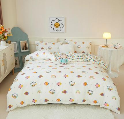 91家纺网 家纺一手货源 找家纺 （总）一米阳光 2022新款13070斜纹纯棉喷漆春夏四件套