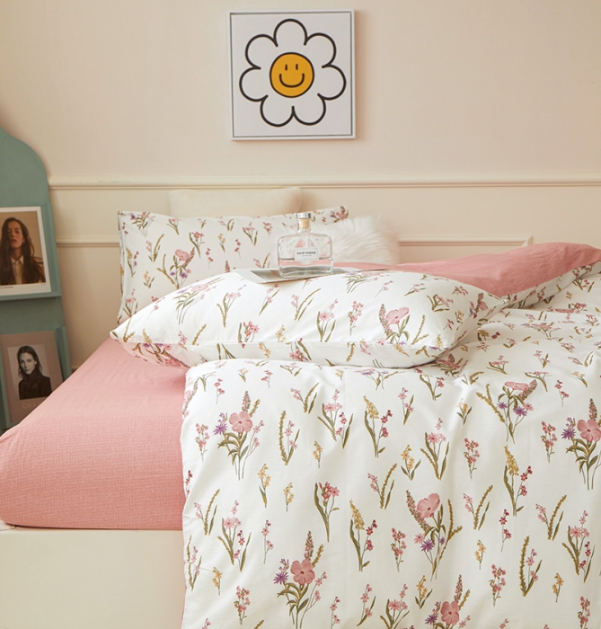 91家纺网 家纺一手货源 找家纺 （总）一米阳光 2022新款13070斜纹纯棉喷漆春夏四件套