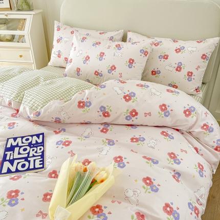 91家纺网 家纺一手货源 找家纺 (总)麦伦 2022新全棉40支斜纹印花四件套-ins小清新