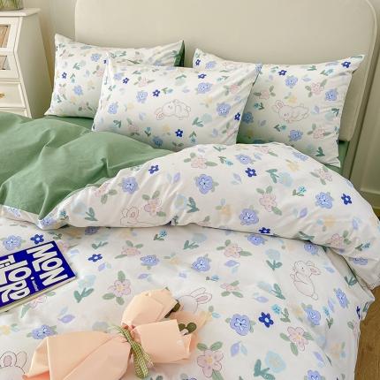 91家纺网 家纺一手货源 找家纺 (总)麦伦 2022新全棉40支斜纹印花四件套-ins小清新