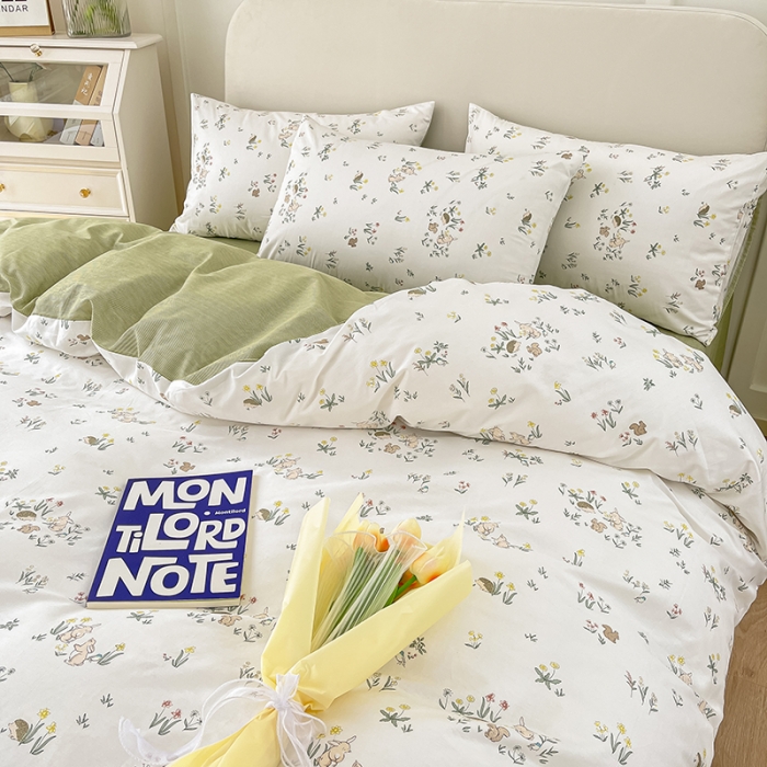 91家纺网 家纺一手货源 找家纺 麦伦 2022新款全棉40支斜纹印花单被套—ins小清新仙子