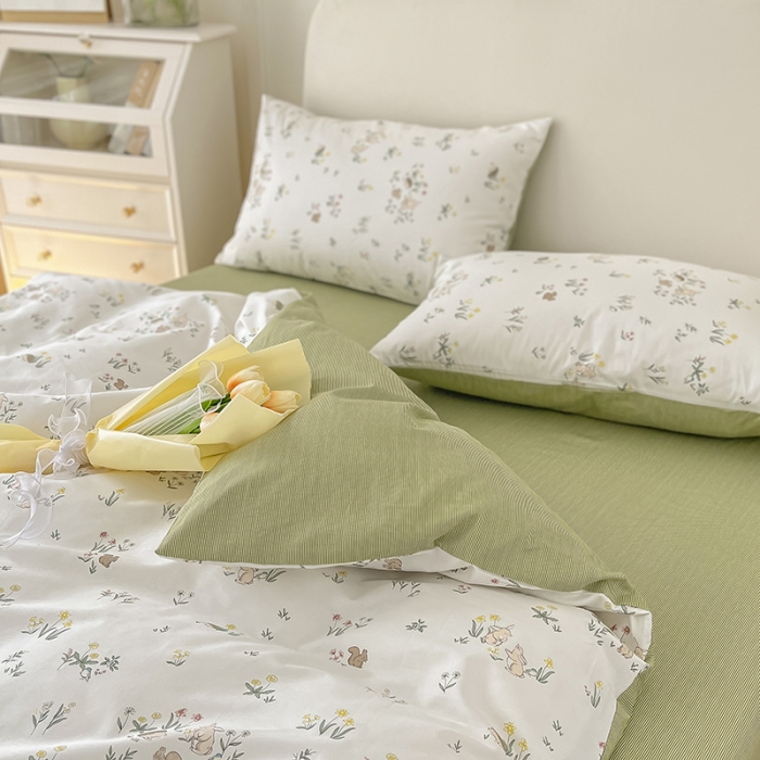 91家纺网 家纺一手货源 找家纺 麦伦 2022新款全棉40支斜纹印花单被套—ins小清新仙子