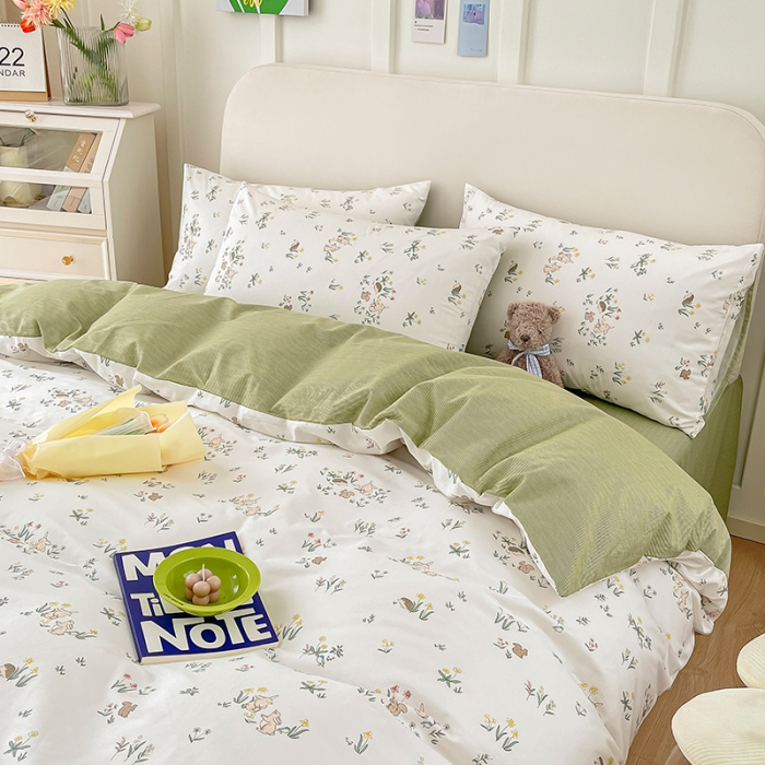 91家纺网 家纺一手货源 找家纺 麦伦 2022新款全棉40支斜纹印花单被套—ins小清新仙子