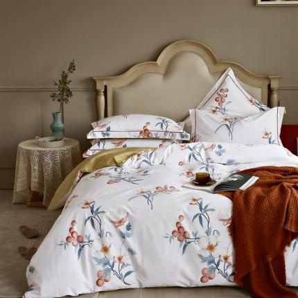 91家纺网 家纺一手货源 找家纺 总 由丽 2025新款全棉铂金棉精梳臻棉印花四件套被套放缩水