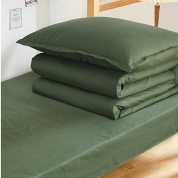 91家纺网 家纺一手货源 找家纺 总酒店2023新款纯色涤棉学生三件套 