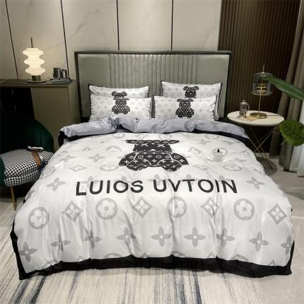 91家纺网 家纺一手货源 找家纺 （总）摩卡 2022新款网红轻奢印花冰丝四件套