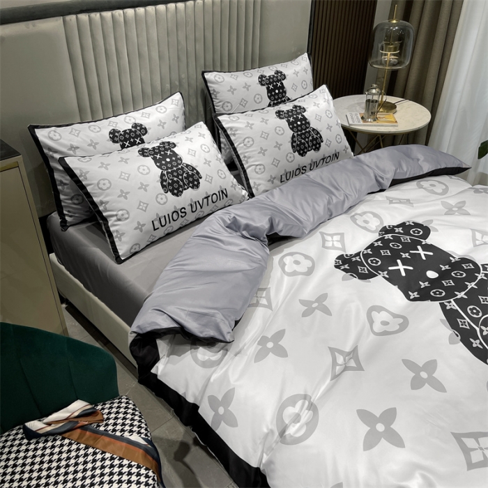 91家纺网 家纺一手货源 找家纺 （总）摩卡 2022新款网红轻奢印花冰丝四件套